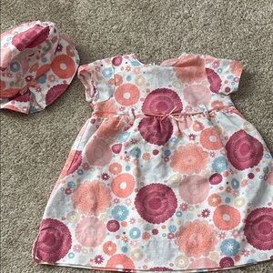 Baby Gap Floral Baby Dress with Matching Hat